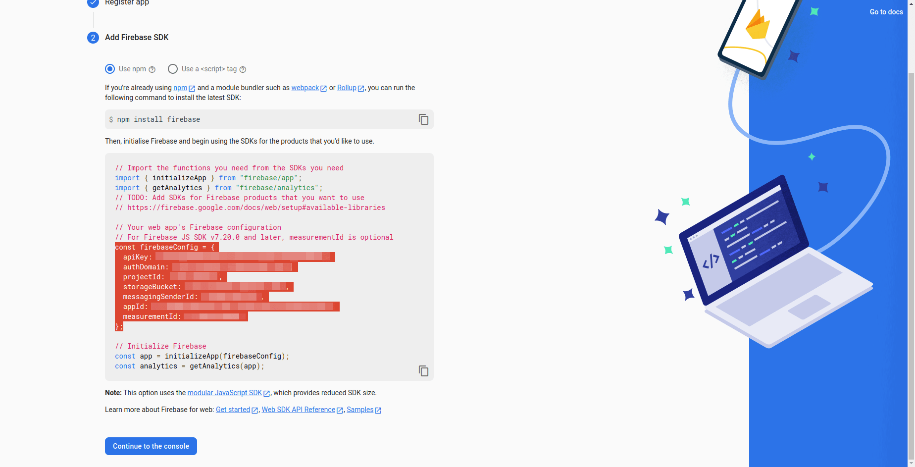 Firebase Config Code