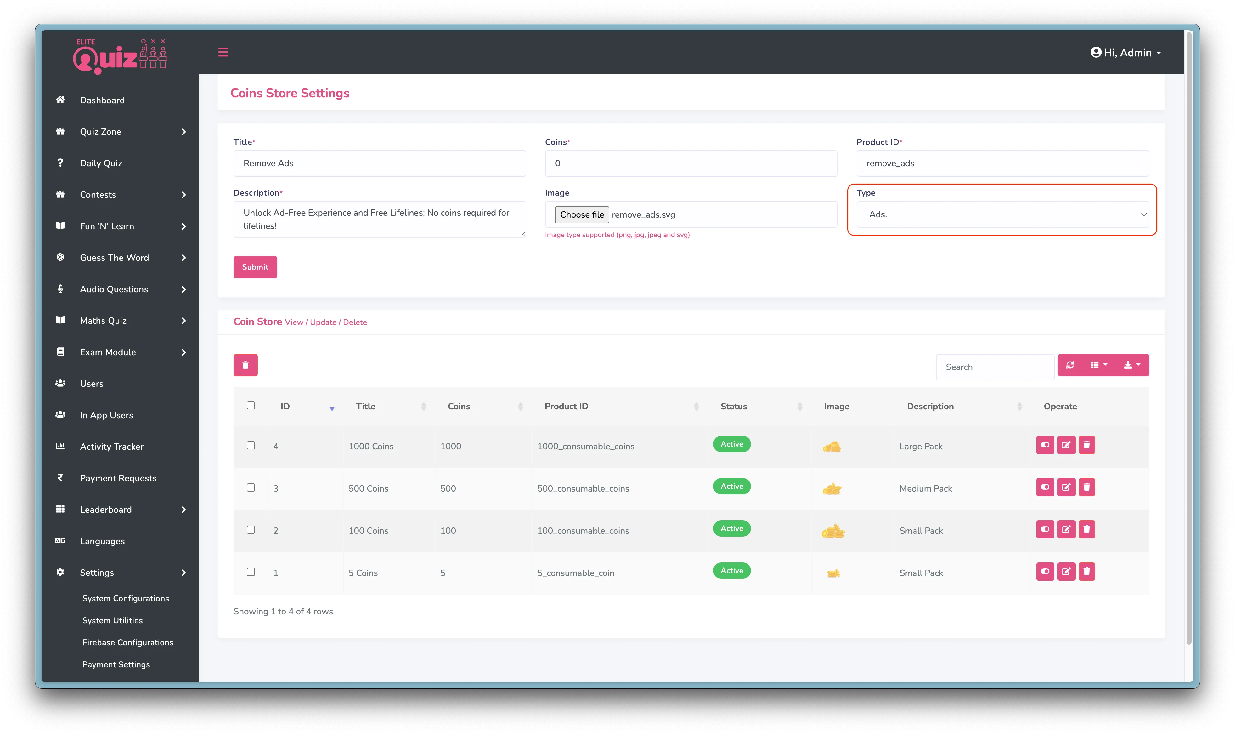 Create Remove Ads IAP
