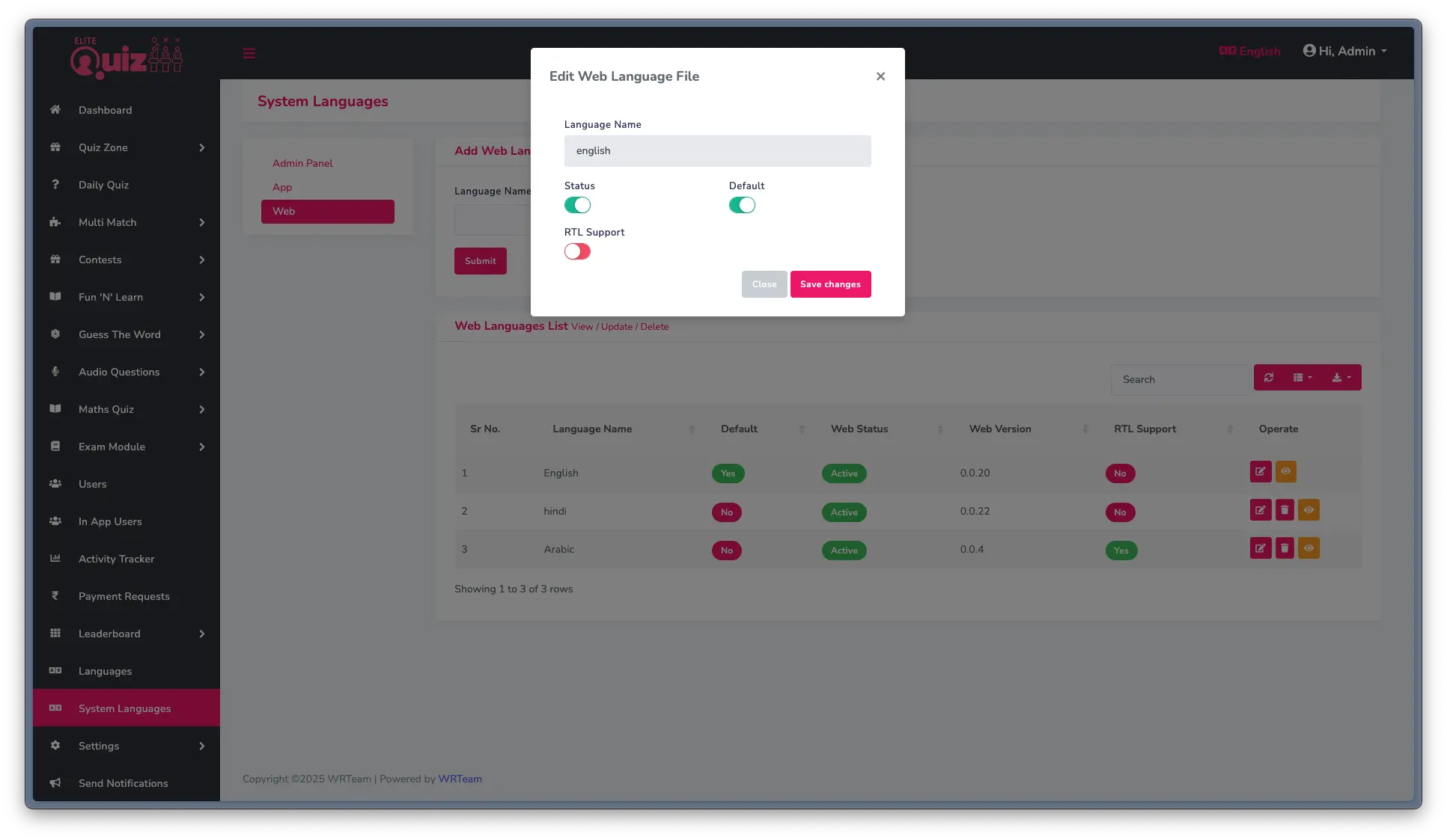 Edit System Language