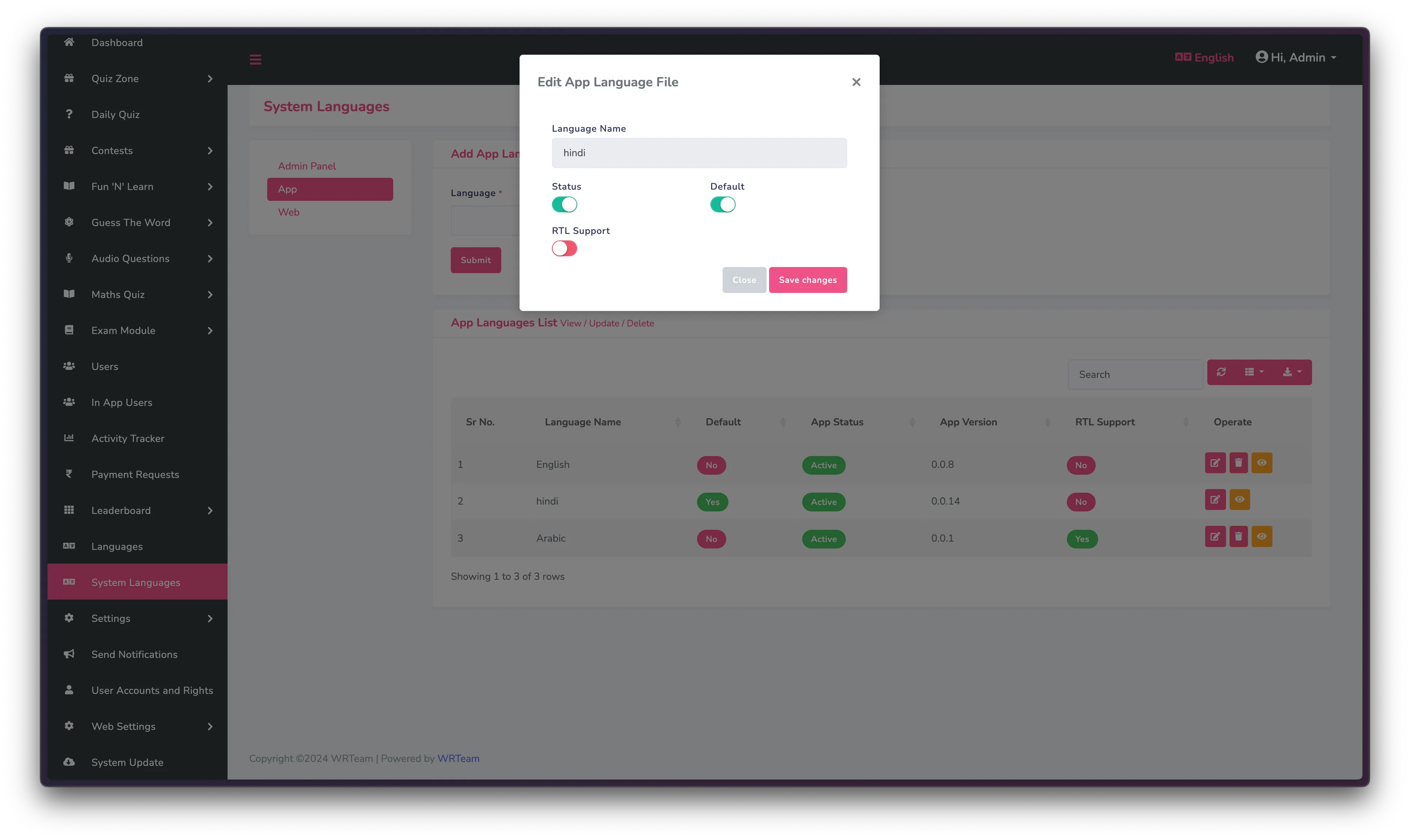 Edit System Language