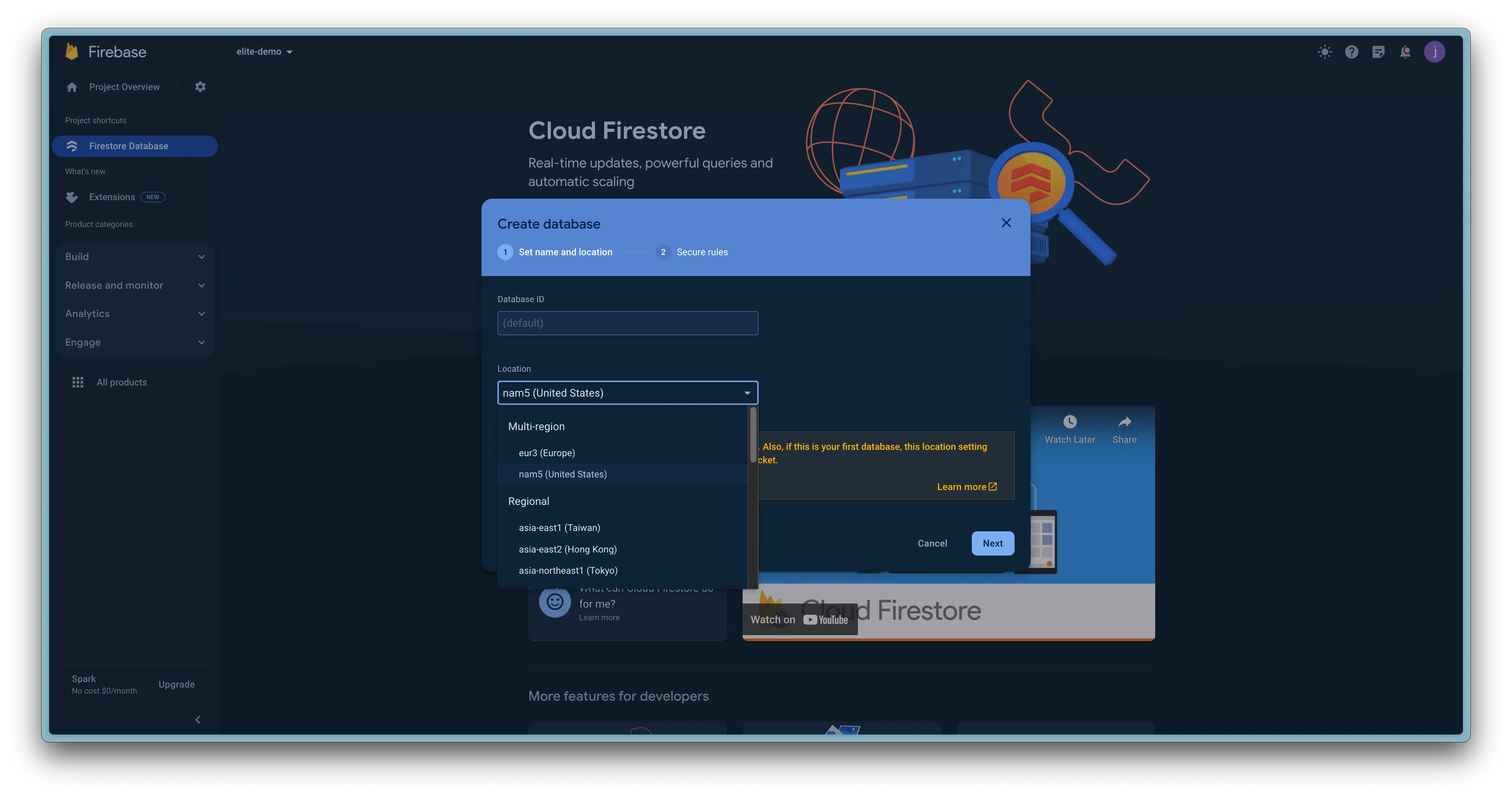 Select Database Location